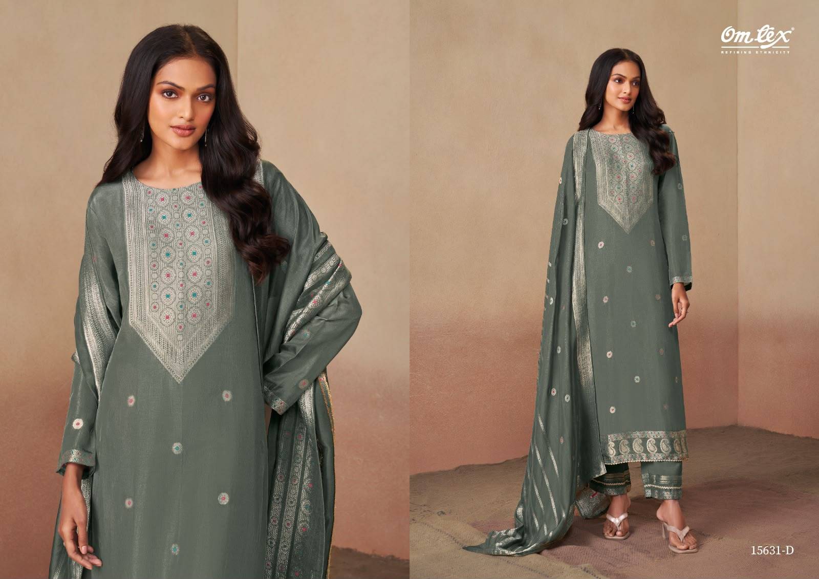 SWARALI By Om Tex 15631 Series Beautiful Festive Suits Stylish Colorful Fancy Casual Wear & Ethnic Wear SILK JACQUARD Dresses At Wholesale Price